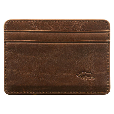 Genuine African Leather Brown Card And ID Holder