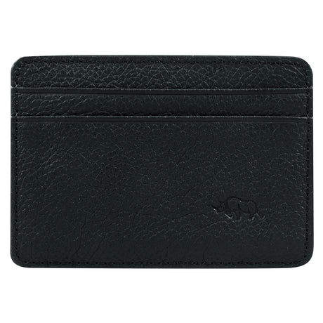 Genuine African Leather Matt Black Card And ID Holder