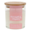 Strength and Dignity Fresh Dew & Lotus Scented Candle with Bamboo Lid