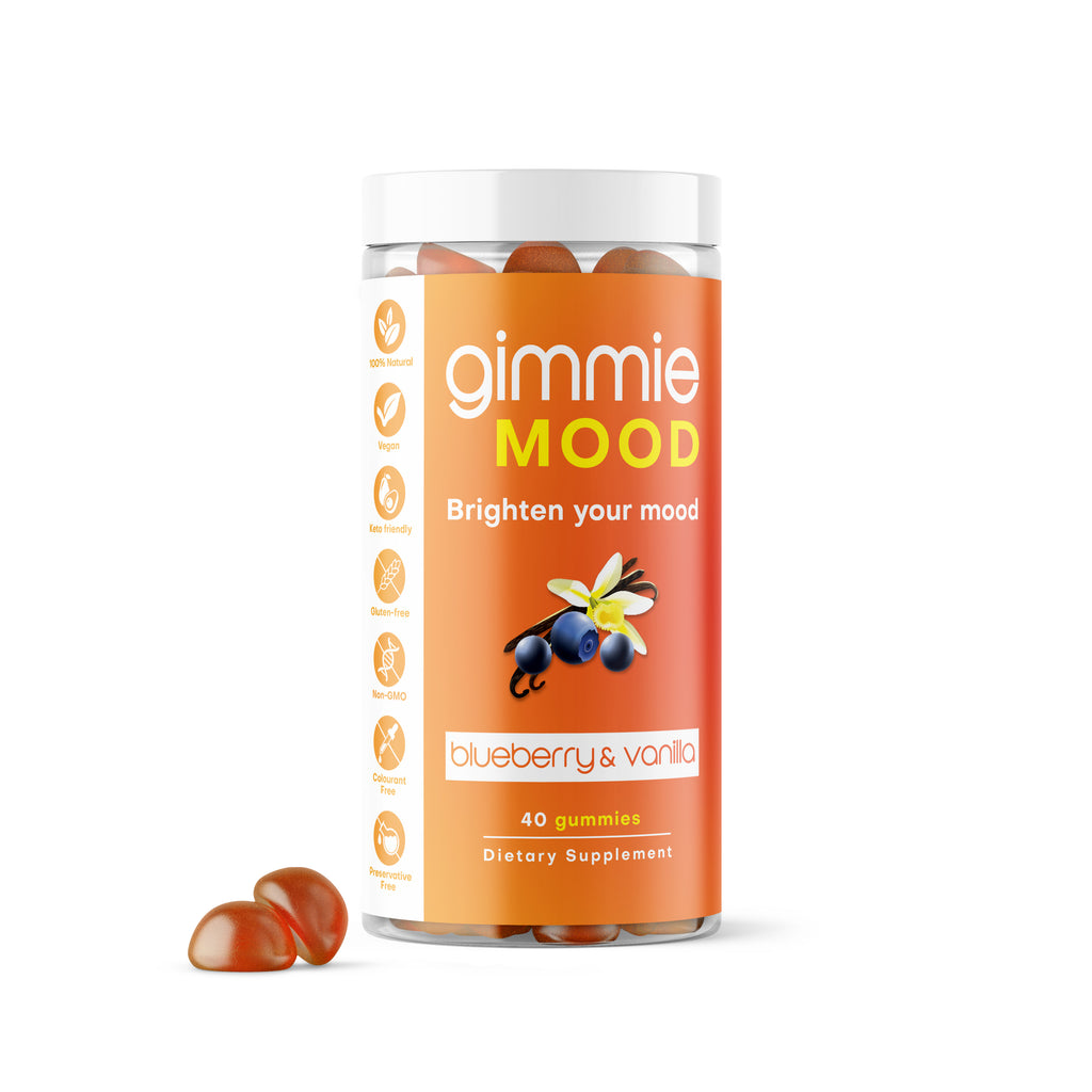 Gimmie Mood gummies bottle, blueberry & vanilla