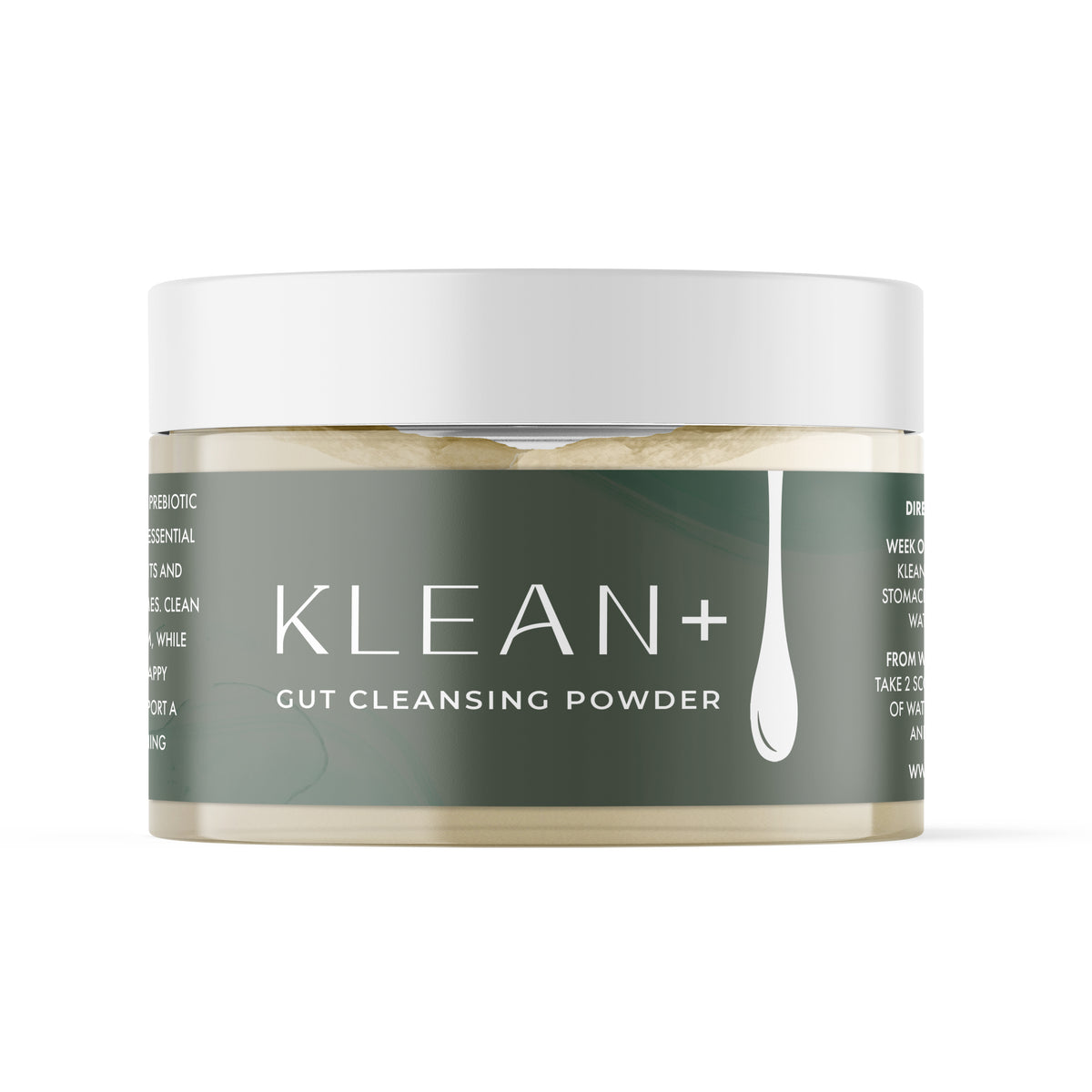 Klean+ Gut Cleansing Powder jar, front label