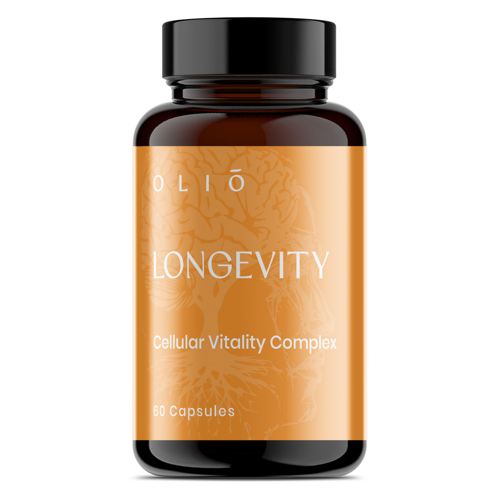 Olio Longevity capsule bottle