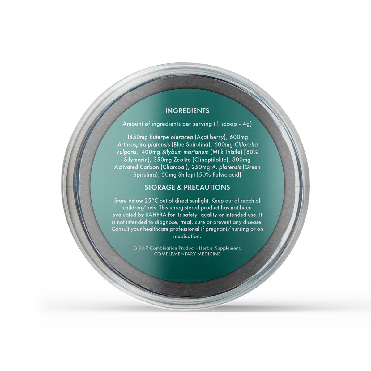 D-Tox Advanced Detox & Heavy Metal Cleanse ingredients and storage information