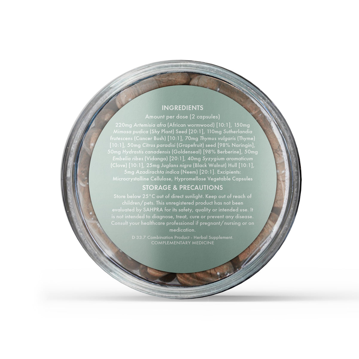 Para-Fend Parasite Infection Control ingredients and storage information