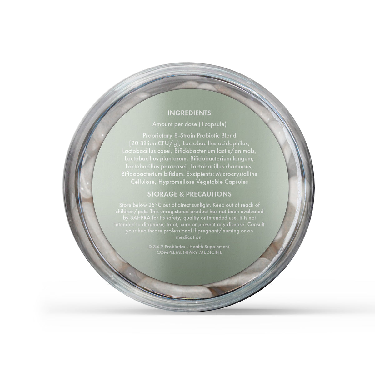 Nourish Probiotics ingredients and storage information